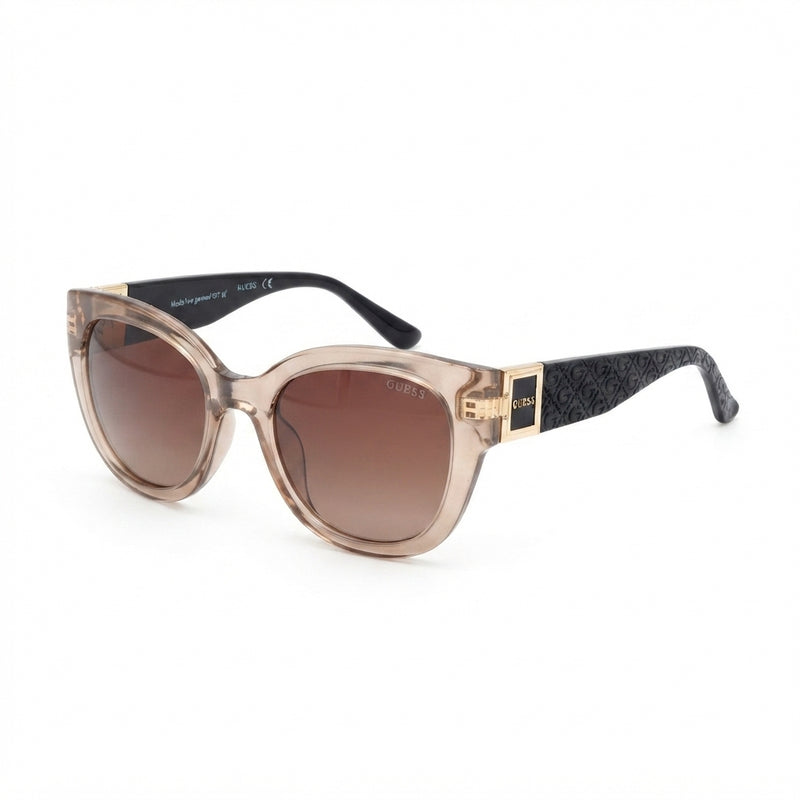 Guess Translucent Nude Cat-Eye Sunglasses with Monogram Temples (Without Case)