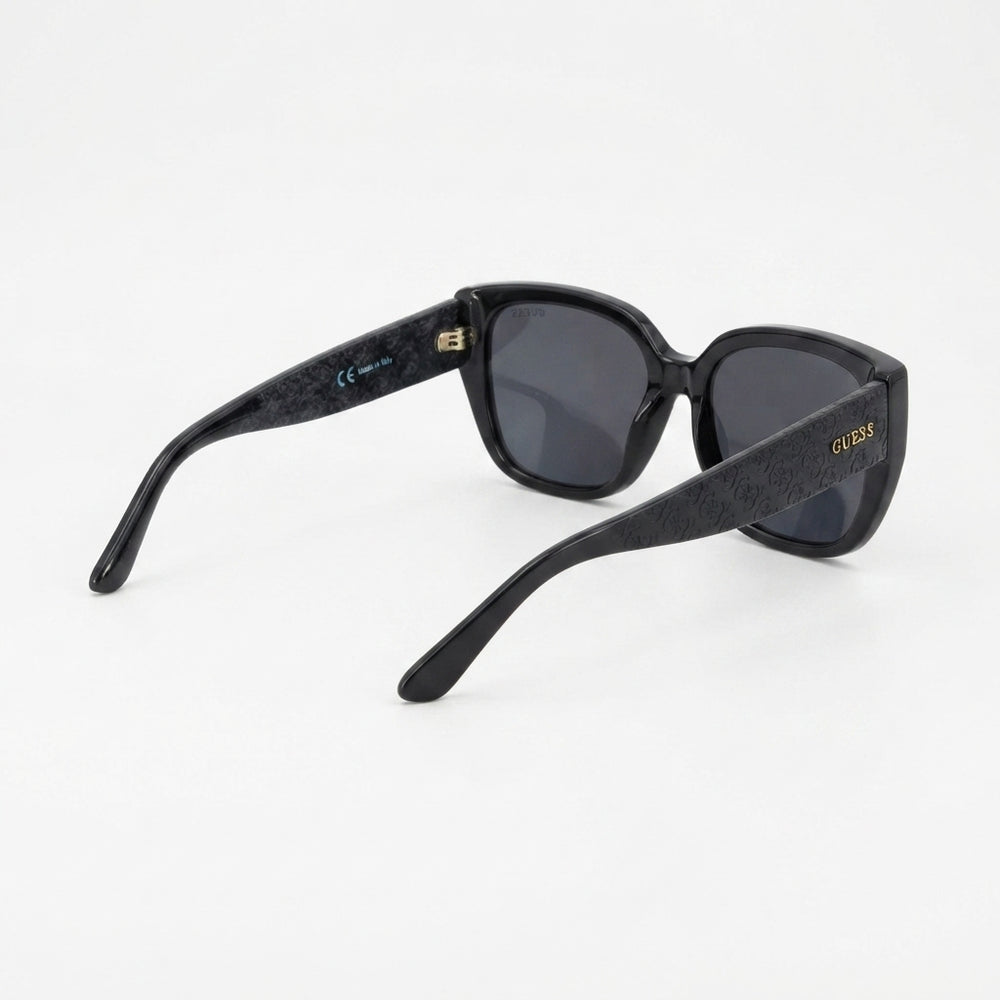 Guess Oversized Black Square Sunglasses with Monogram Temples (Without Case)