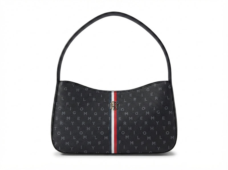 Tommy Hilfiger Monogram Hobo Bag / Baguette Shoulder Bag.