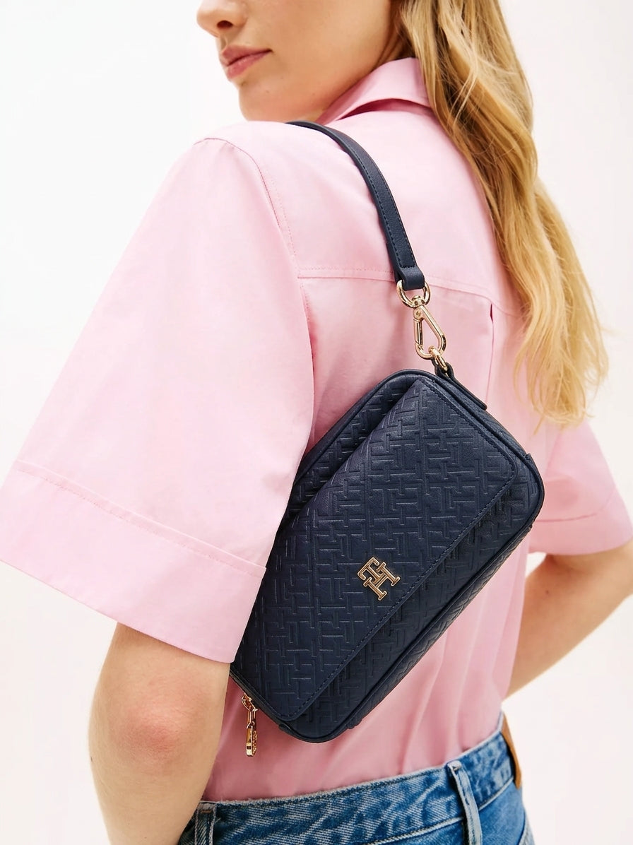 Tommy Hilfiger Monogram Pebbled Crossbody Bag