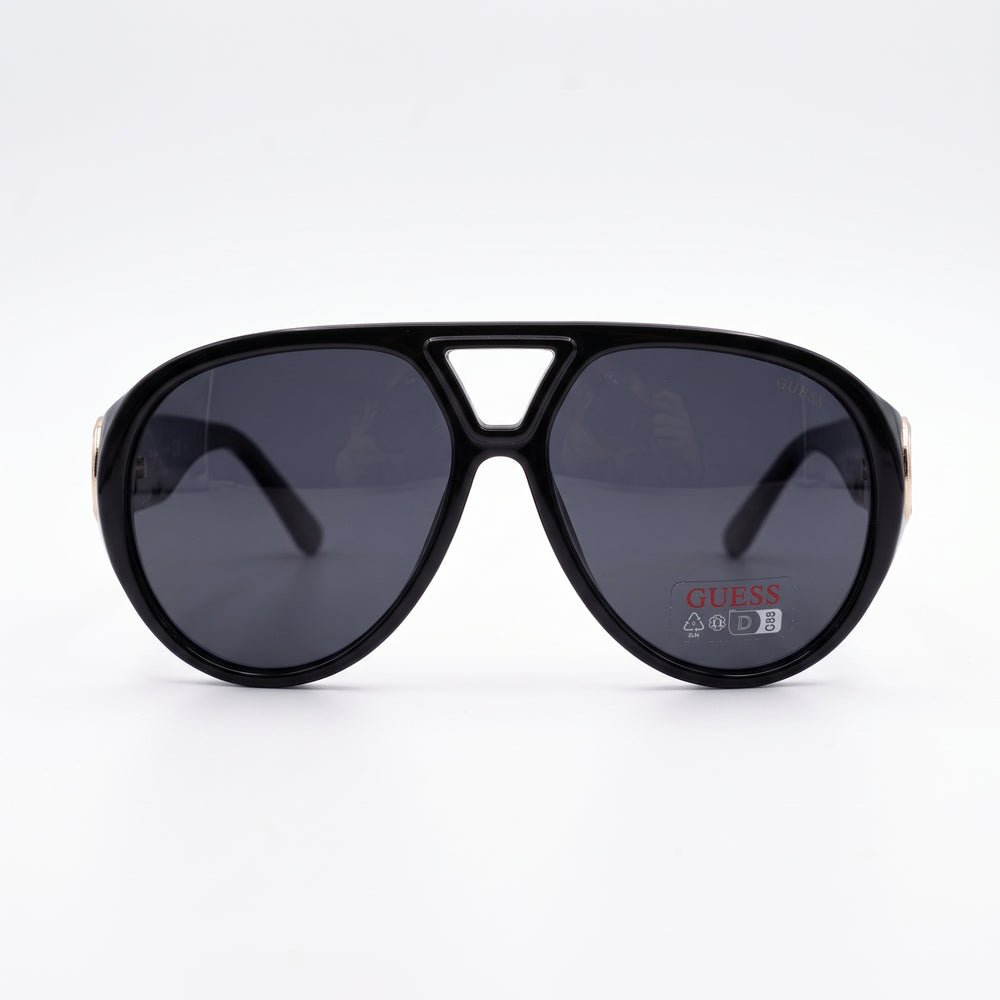 GUESS Women's Black Oversized Aviator Sunglasses
