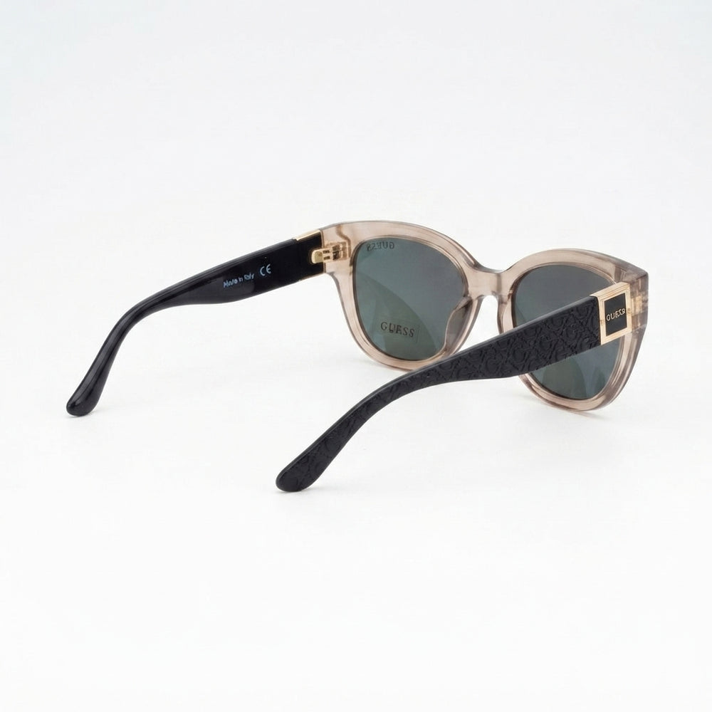 Guess Translucent Nude Cat-Eye Sunglasses with Monogram Temples (Without Case)