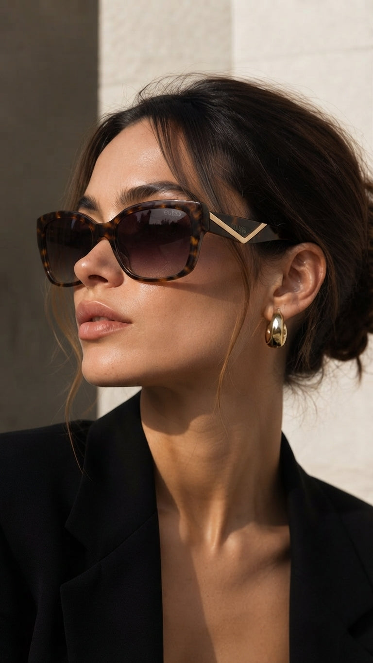 GUESS Women's Oversized Square/Butterfly Sunglasses