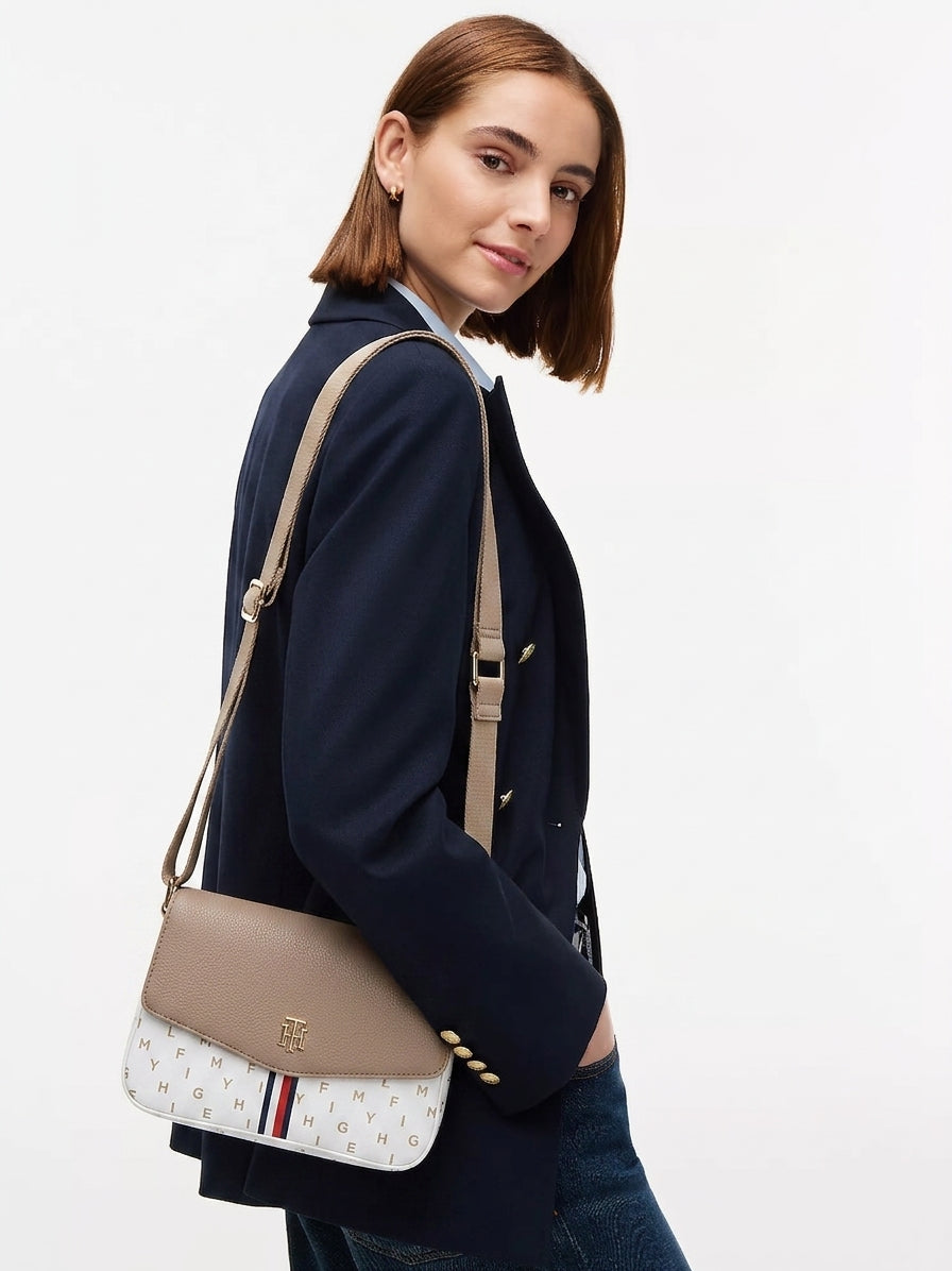 Tommy Hilfiger Monogram Flap Crossbody Bag