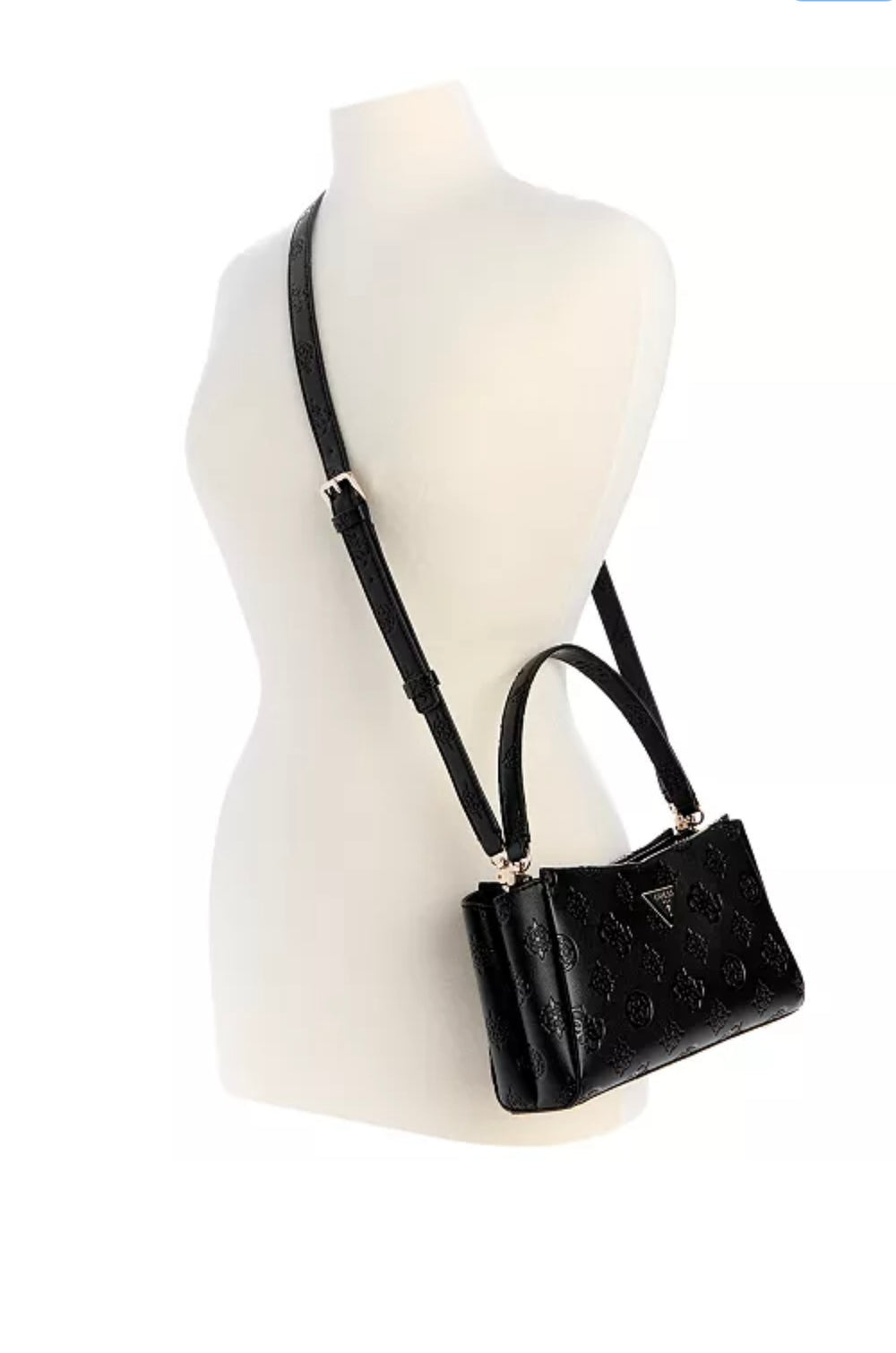 Guess Tisha Logo crossbody bag in Black