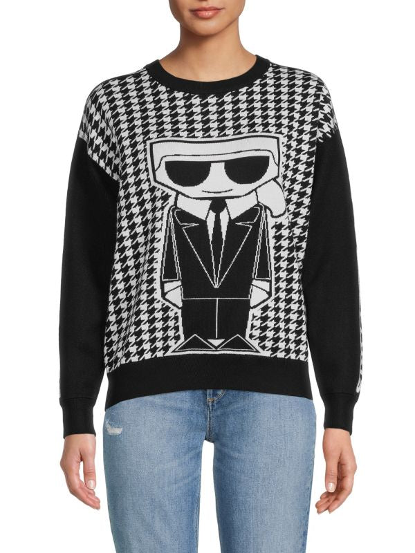 Karl Lagerfeld Paris Houndstooth Sweater