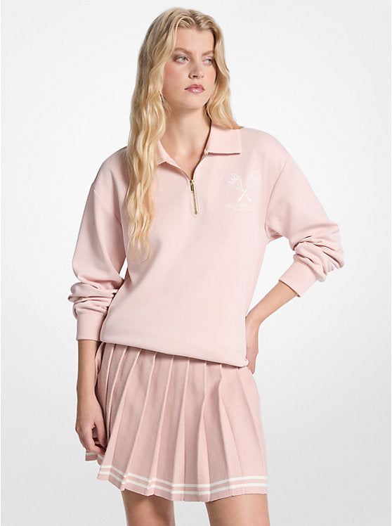 Embroidered Logo Cotton Blend Sweater