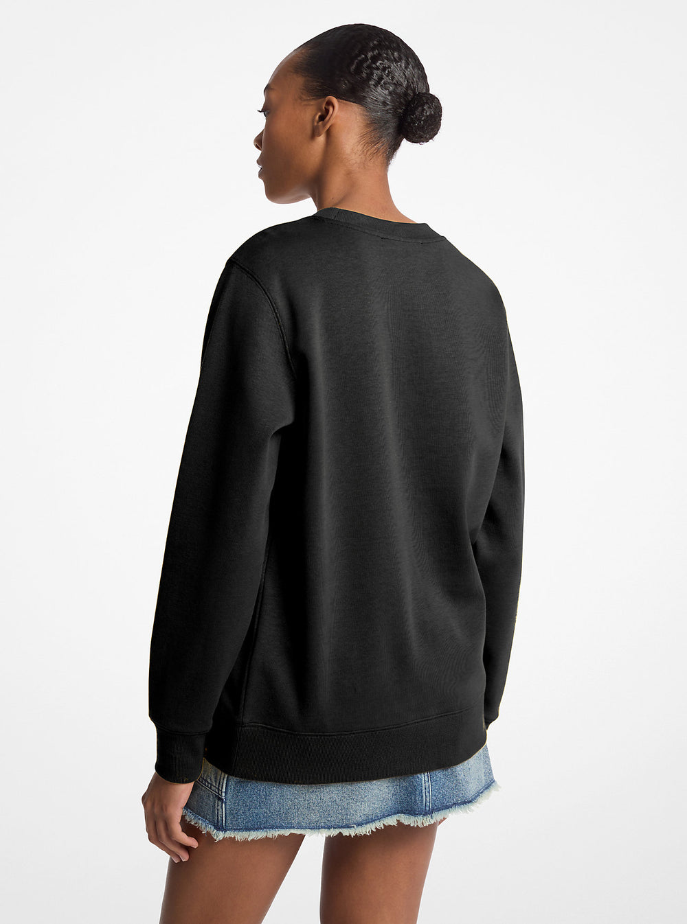Oversized Embellished Logo Cotton Blend Sweatshirt