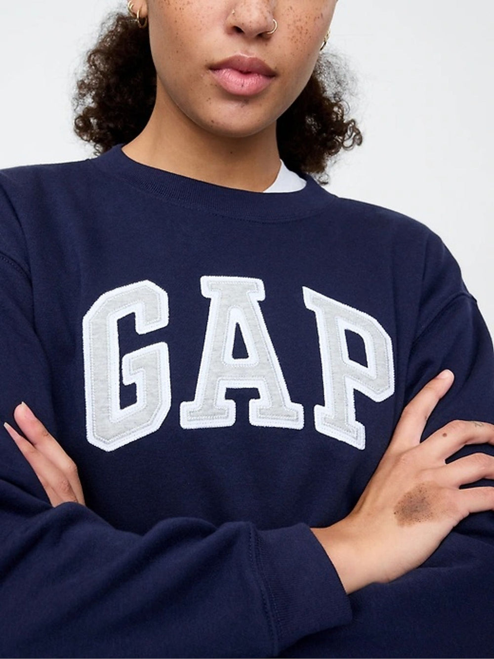 GAP Navy Blue Logo Crew Neck Sweatshirt