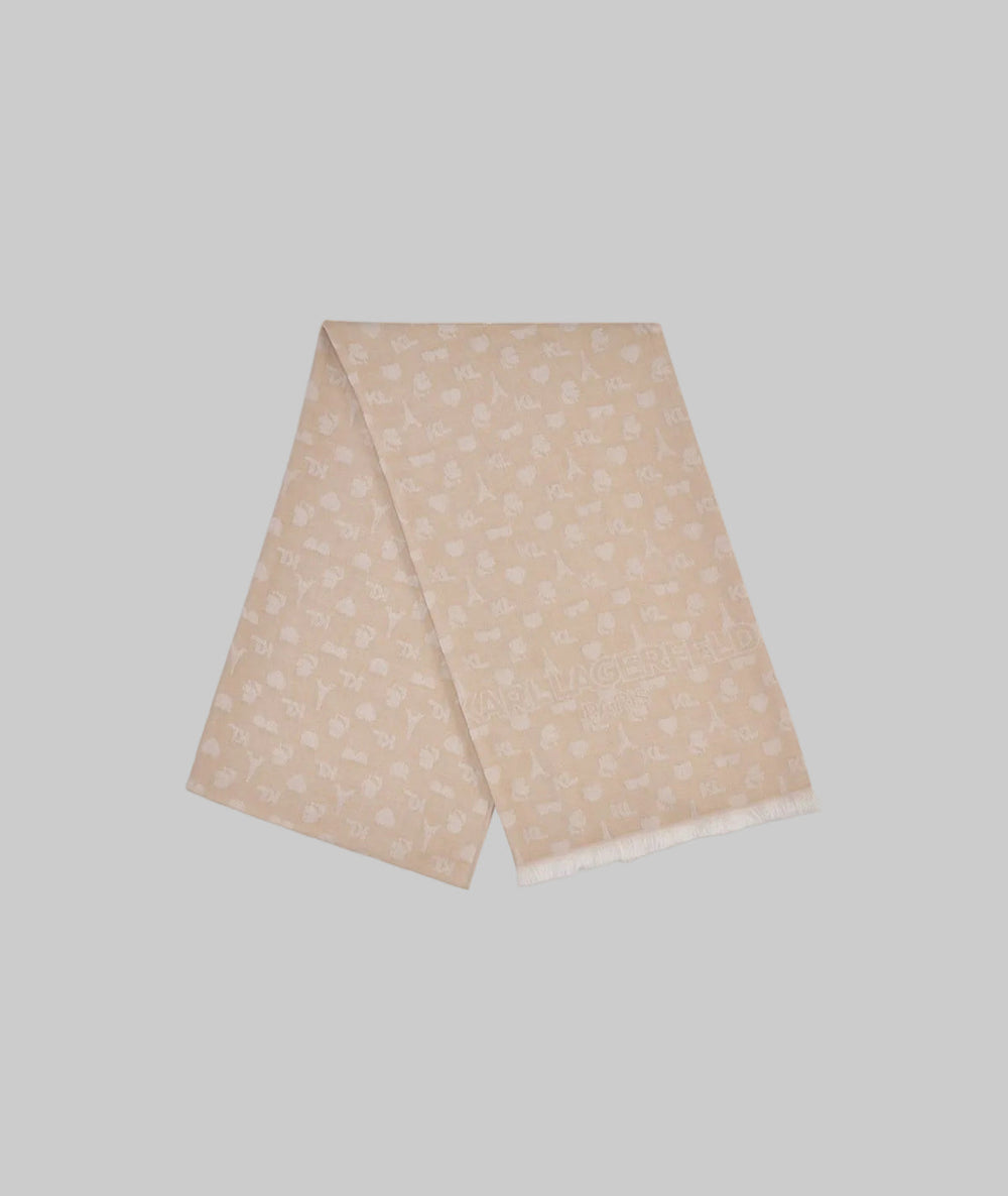 KARL BLOCK LOGO PASHMINA