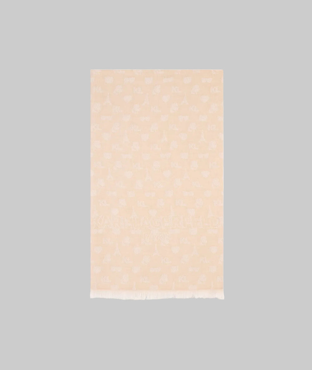 KARL BLOCK LOGO PASHMINA