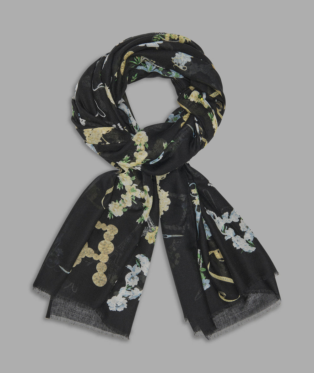 FLORAL KARL LOGO SCARF