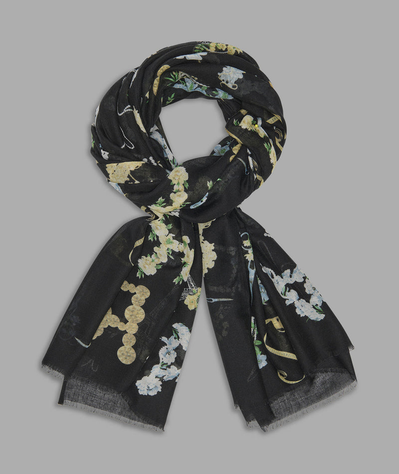FLORAL KARL LOGO SCARF