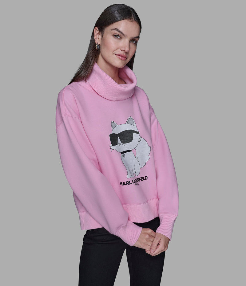 Choupette Turtleneck Sweatshirt Athleisure Karl Lagerfeld Paris