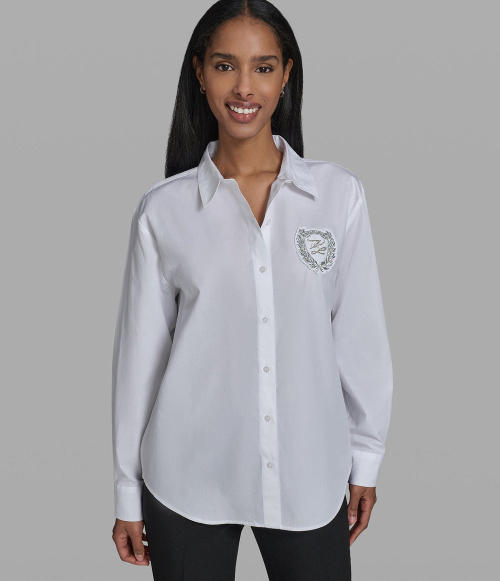 LOGO CREST VARSITY SHIRT