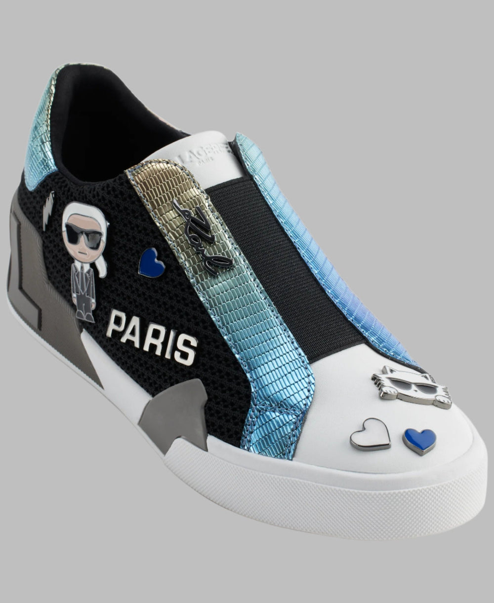 MAVISE LEATHER PANELED SLIP-ON SNEAKER