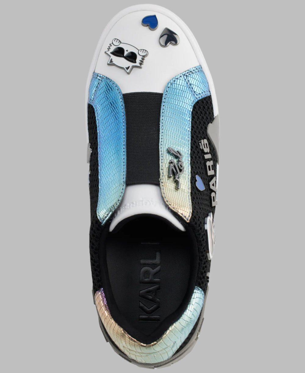 MAVISE LEATHER PANELED SLIP-ON SNEAKER