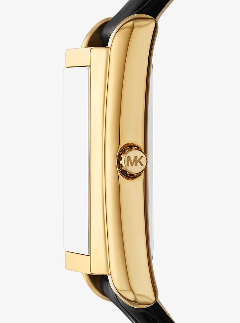 Essex Gold-Tone and Crocodile Embossed Leather Watch