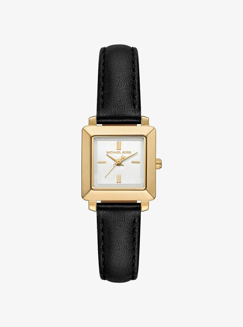 Essex Gold-Tone and Crocodile Embossed Leather Watch
