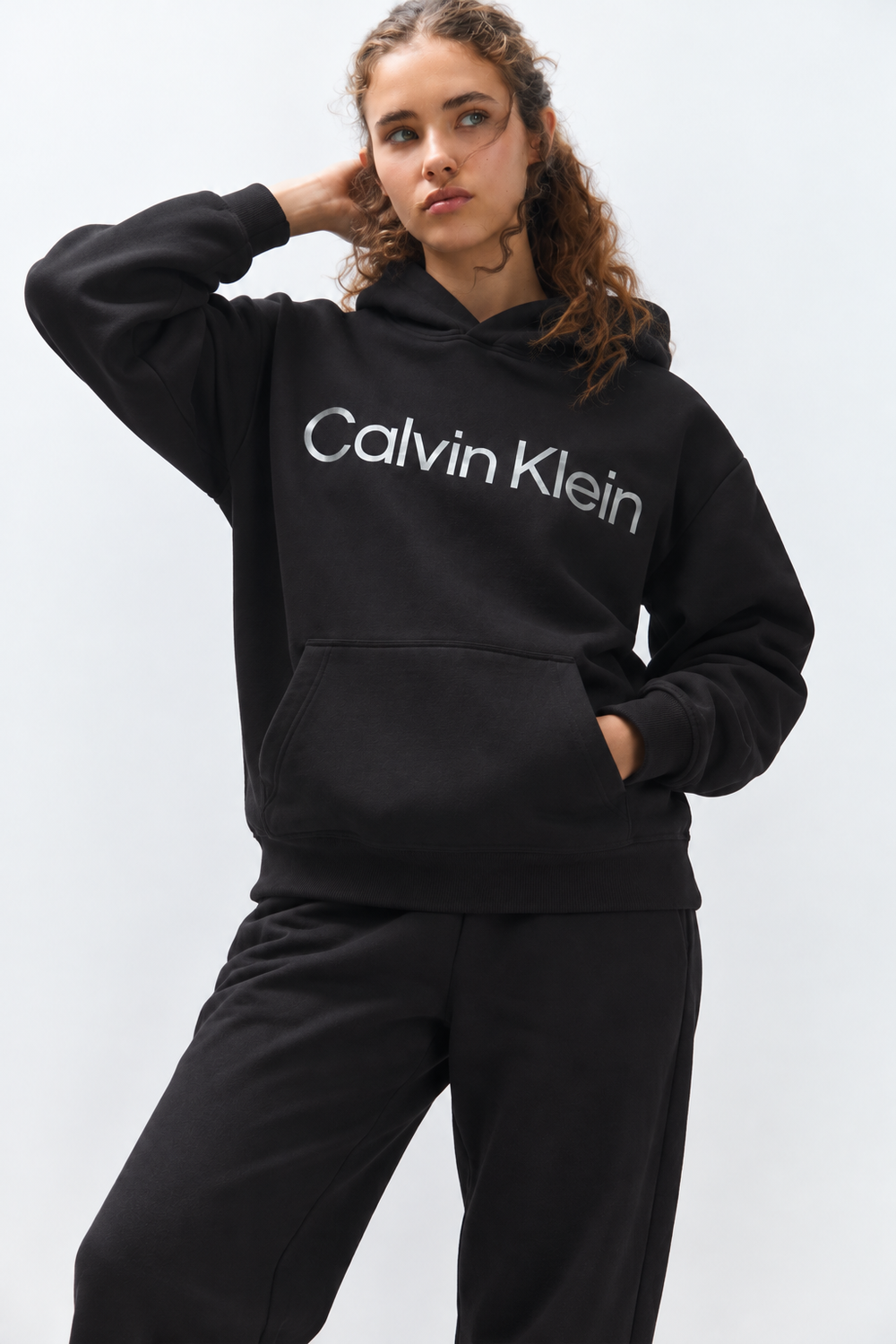 Calvin Klein Metallic Logo Pullover Hoodie