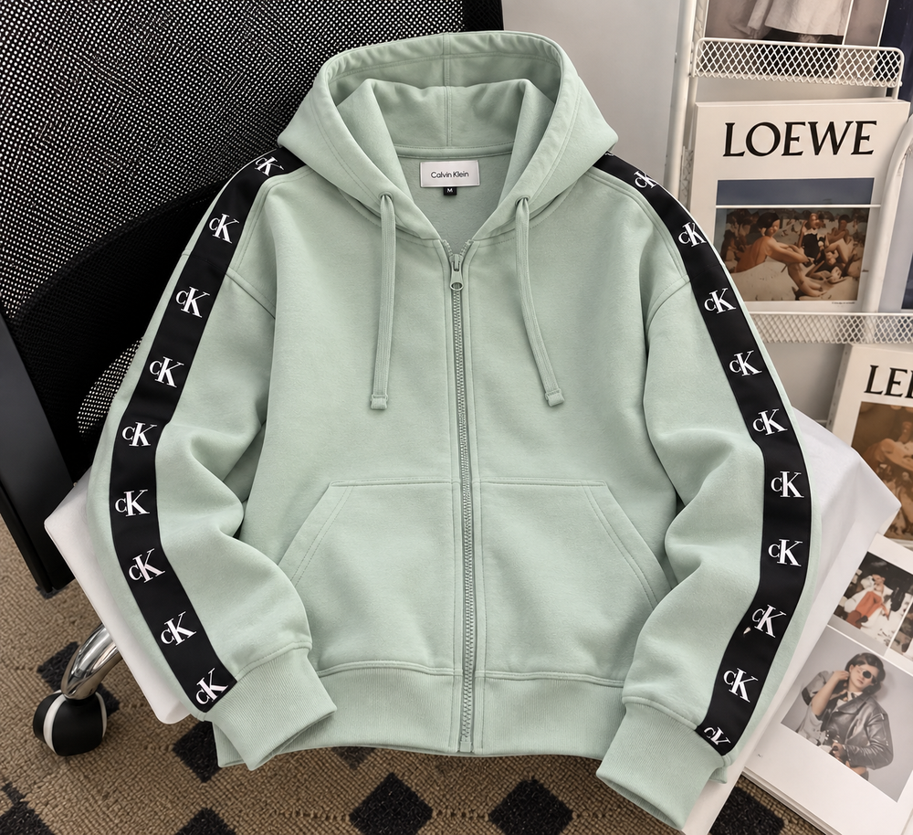 Calvin Klein Logo-Tape Full-Zip Hoodie