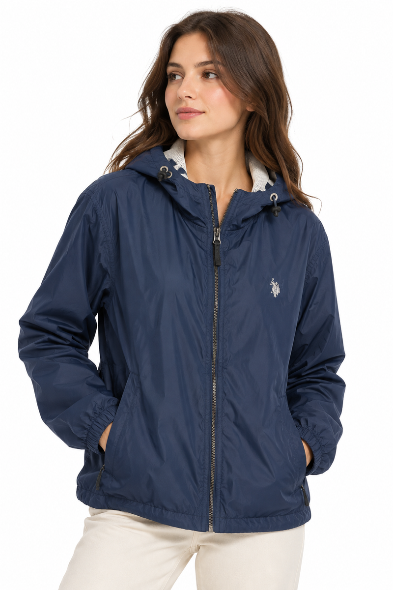 Windbreaker with a hood is female U.S. Polo Assn