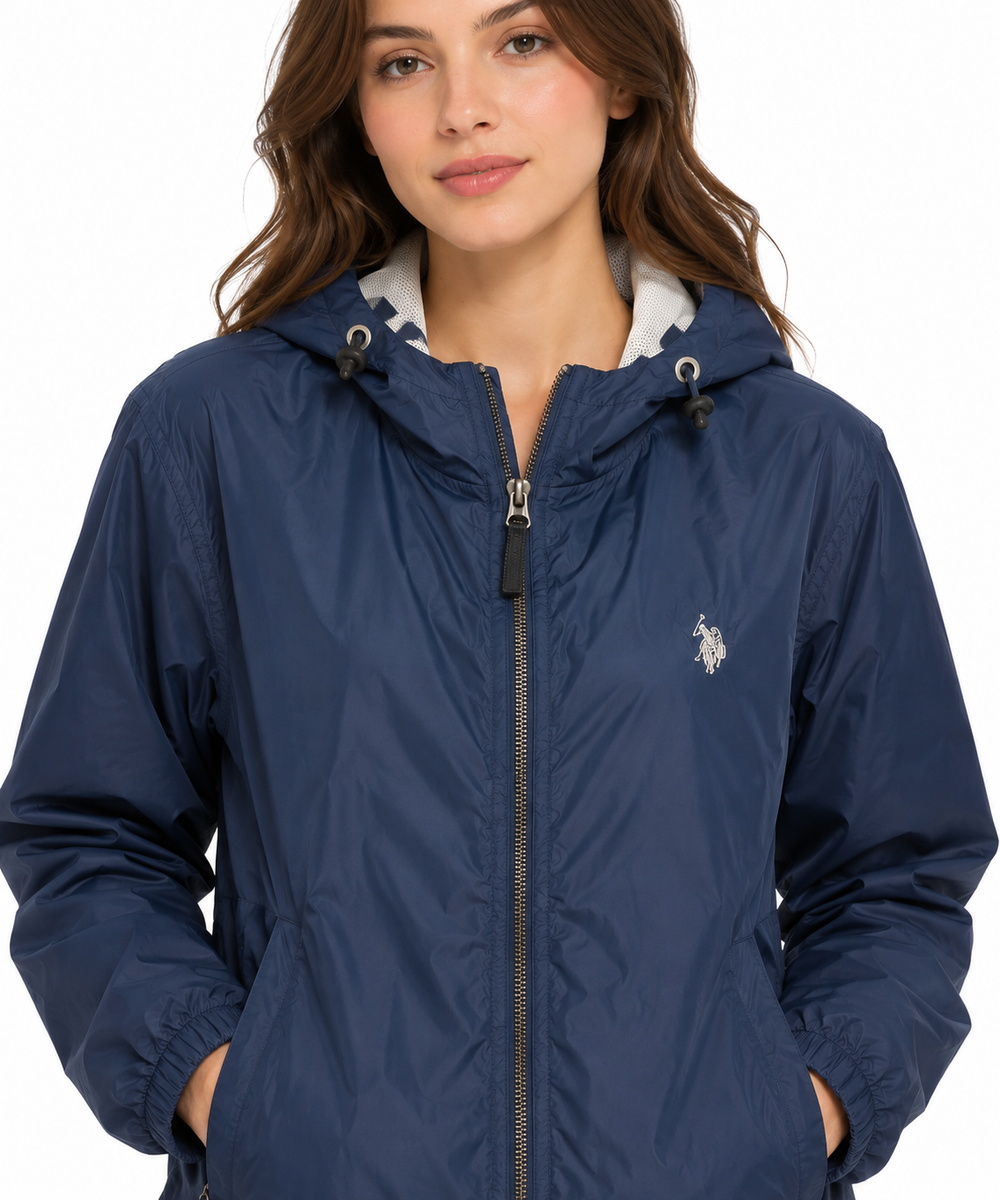 Windbreaker with a hood is female U.S. Polo Assn