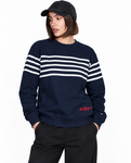 Tommy Hilfiger Women's Striped Crewneck Sweatshirt with Script Logo