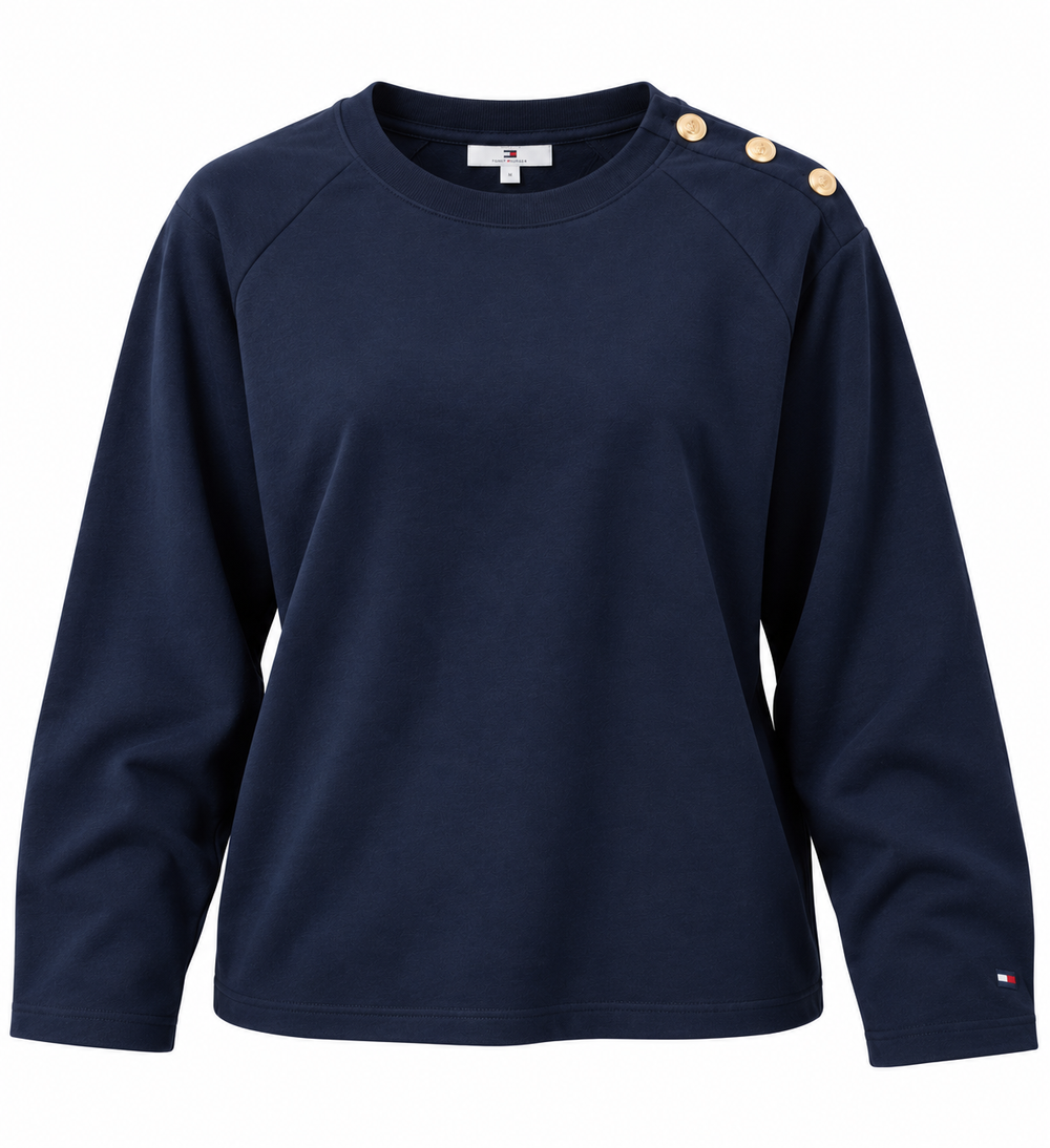 Tommy Hilfiger Men's Navy Blue Long-Sleeve Crewneck T-Shirt