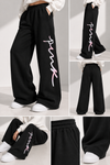 PINK Black Logo Sweatpants - Large