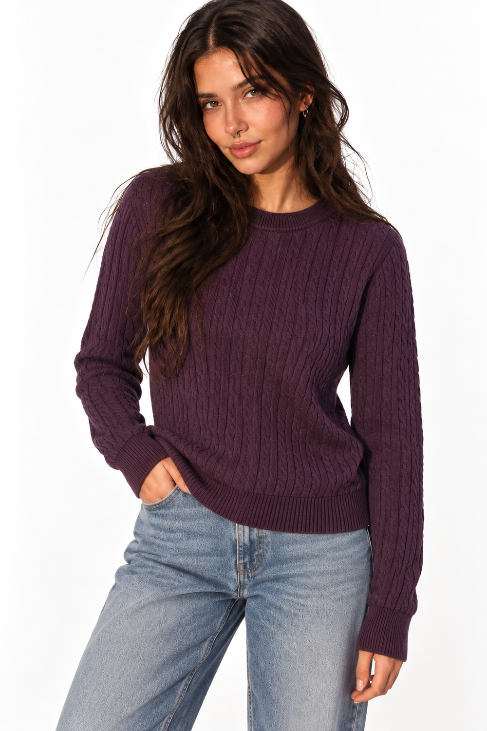 Tommy Hilfiger Classic Cable-Knit Crewneck Sweater