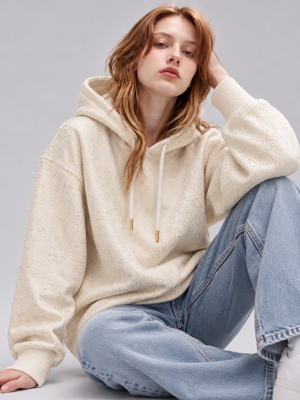 Michael Kors Women's All-Over Monogram Print Logo Hoodie