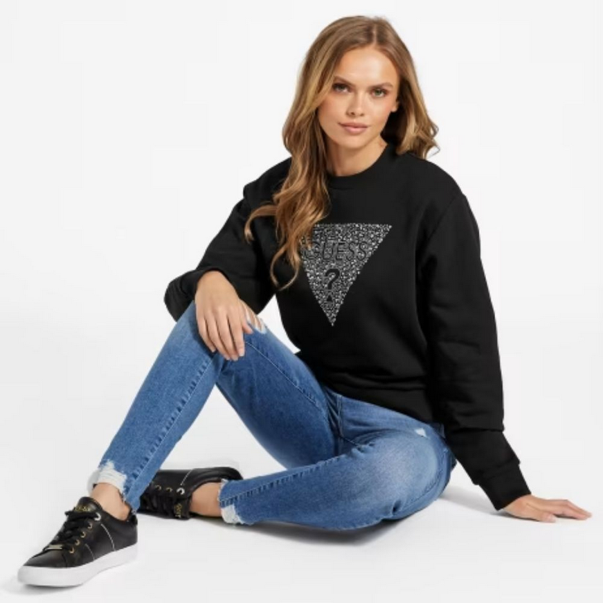 Guess Women’s Trina Triangle Logo Sweatshirt