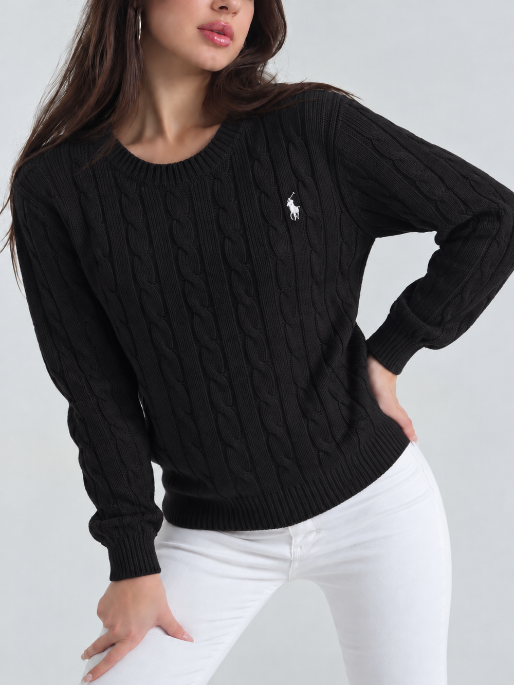 Cable Wool-Cashmere Crewneck Jumper