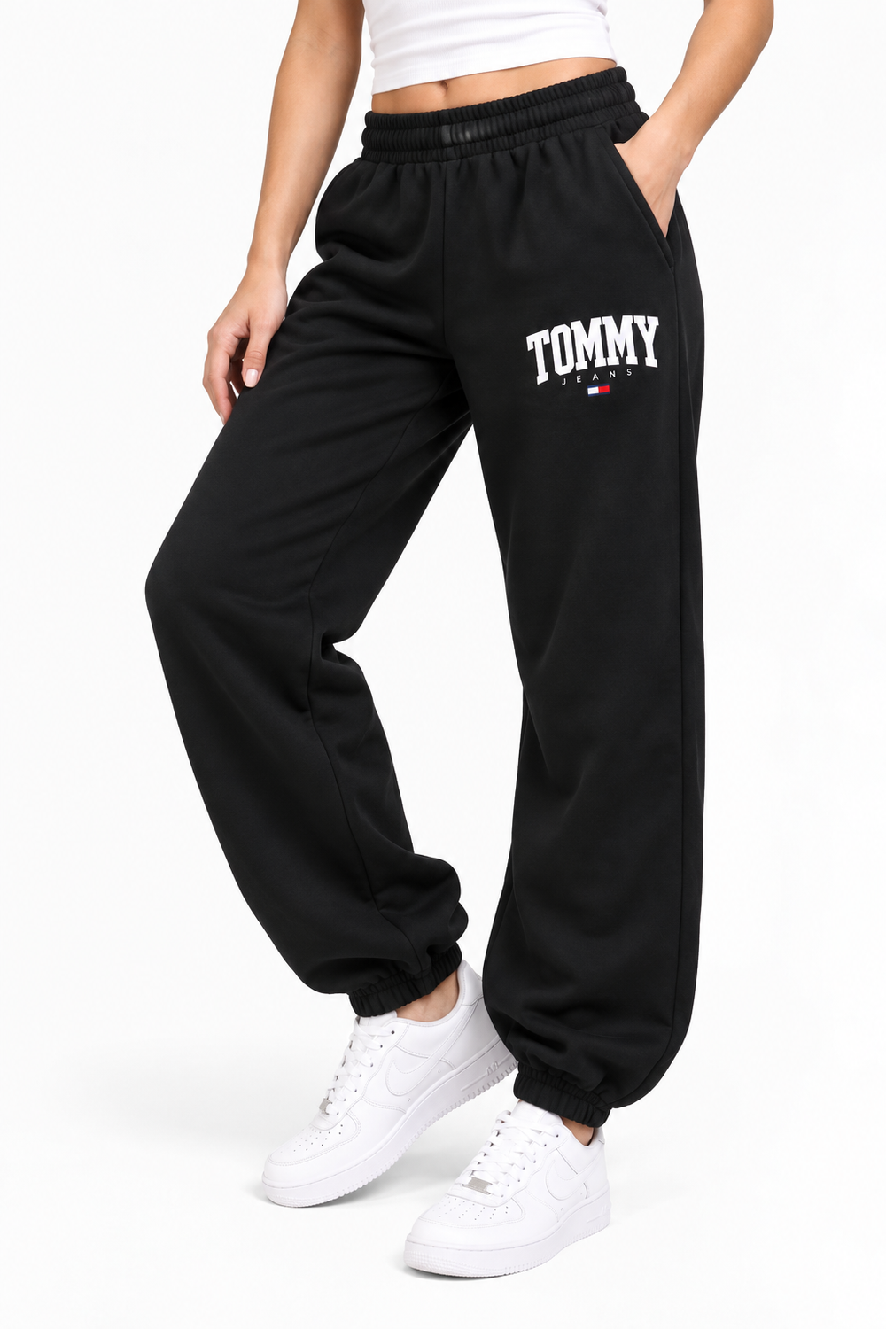 Tommy Jeans Dark Grey Logo Sweatpants - Large