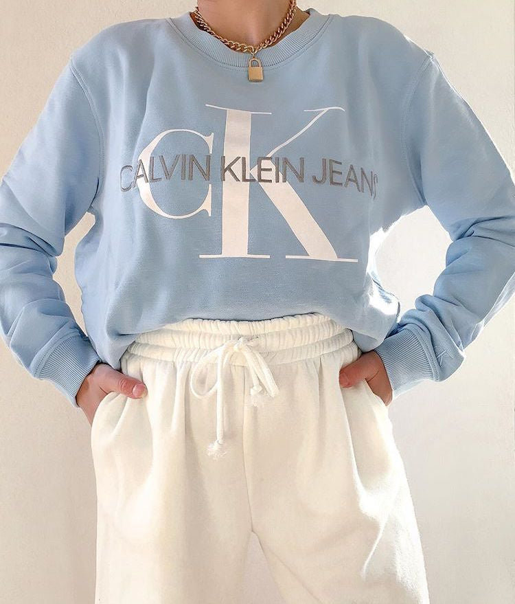 Calvin Klein Jeans Pre-owned Sweatshirt - light blue