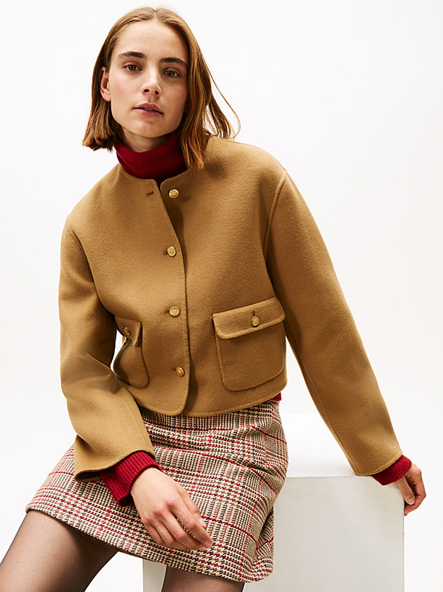 Beige  - Tommy Hilfiger Double Face Jacket by Blend Wool