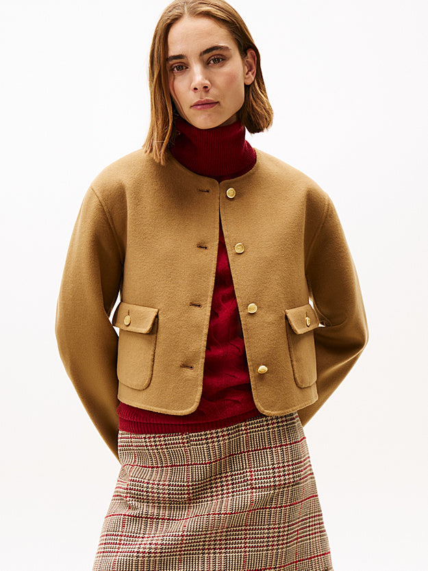 Beige  - Tommy Hilfiger Double Face Jacket by Blend Wool