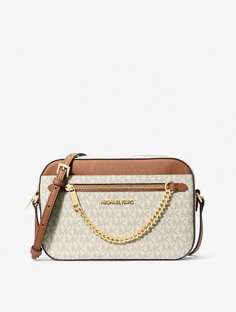 Michael Kors Jet Set Large Logo Crossbody Bag - White