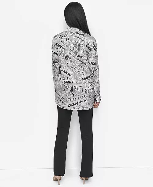DKNY Store DKNY Haut Haut Bas Hem Tissé Boutonné T-shirt Femme