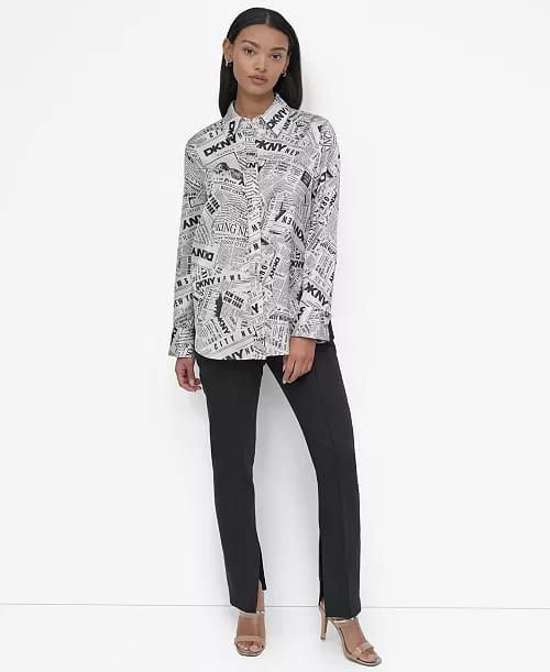 DKNY Store DKNY Haut Haut Bas Hem Tissé Boutonné T-shirt Femme