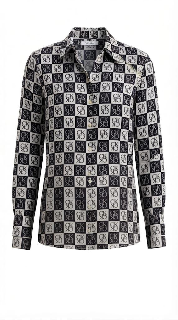 Calvin Klein Checkerboard Monogram Logo Shirt