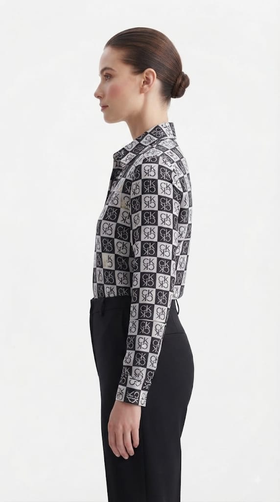Calvin Klein Checkerboard Monogram Logo Shirt