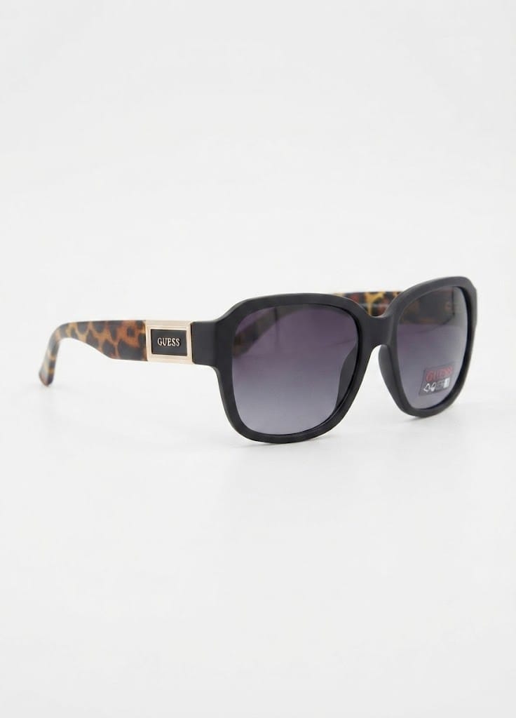 Guess Matte Black and Tortoiseshell Square Sunglasses