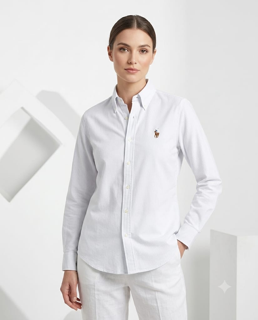White - polo shirt with a classic 100% cotton design for women from U.S. Polo Assn.