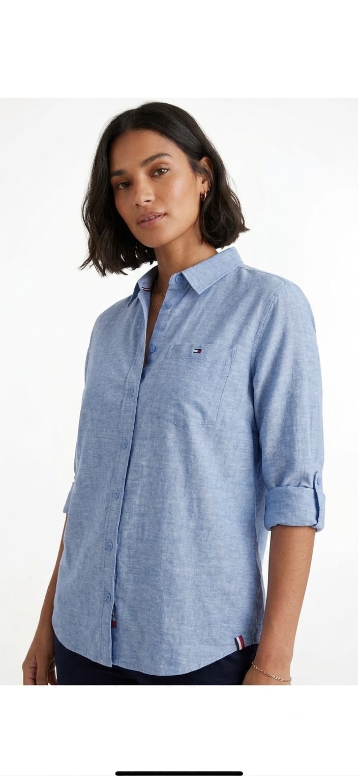 Relaxed Fit Linen-Blend Shirt