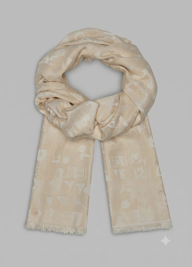 KARL BLOCK LOGO PASHMINA