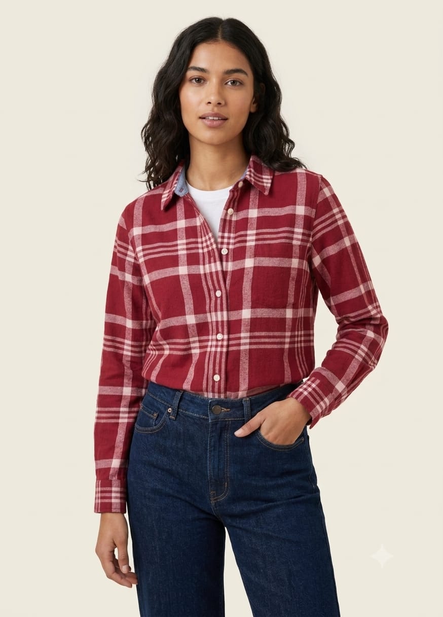 Tommy Hilfiger Women's Plaid Flannel Button-Up Shirt