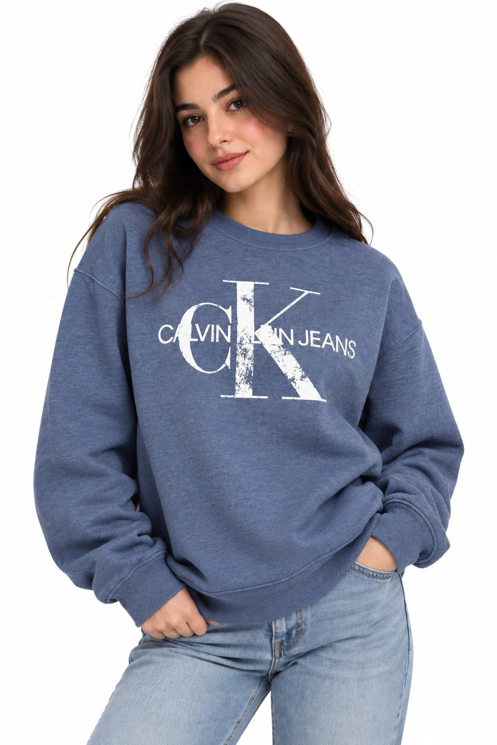 Calvin Klein Jeans Women's Blue Logo Sweatshirt