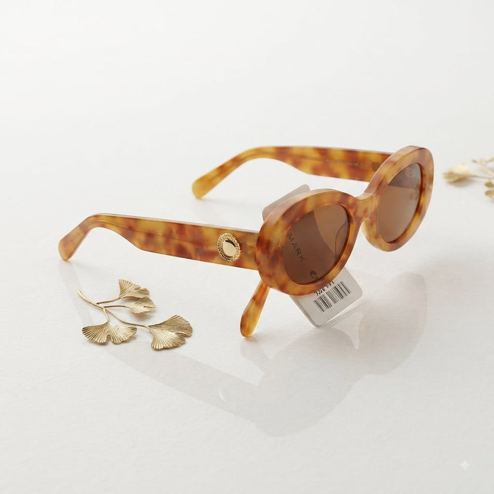 Primark Women's Vintage Oval Sunglasses – Tortoiseshell Brown
